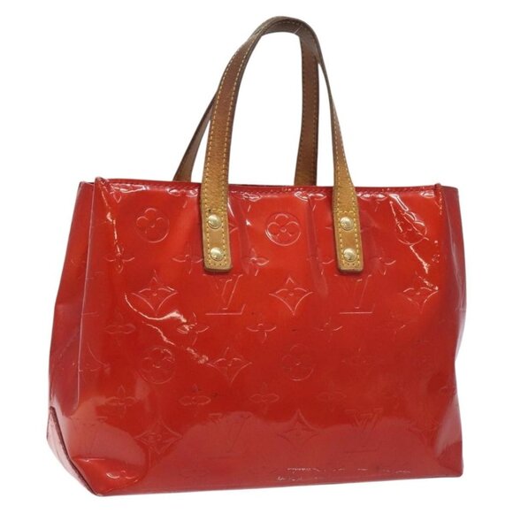 LOUIS VUITTON Monogram Vernis Reade PM Hand Bag Red Rouge M91088 LV Auth bs26993 - Picture 1 of 16